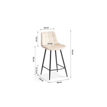 GOLDEN-Tabouret de bar (lot de 2)