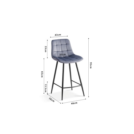 GOLDEN-Tabouret de bar (lot de 2)