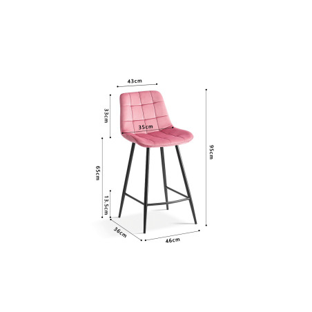 GOLDEN-Tabouret de bar (lot de 2)