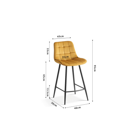GOLDEN-Tabouret de bar (lot de 2)