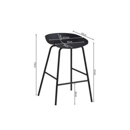 ANNA-Tabouret de bar (lot de 2)