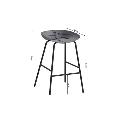 ANNA-Tabouret de bar (lot de 2)