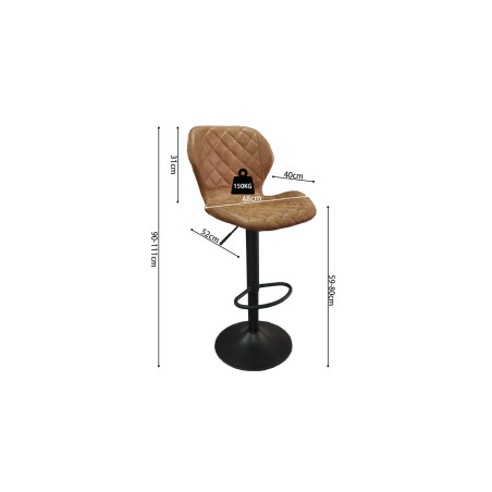 MALAGA-Tabouret de bar (lot de 2)
