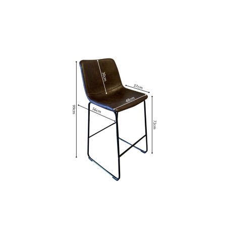 MANCIA-Tabouret de bar (lot de 2)