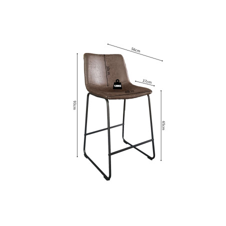 MANCIA-Chaise de comptoir (lot de 2)