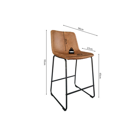 MANCIA-Chaise de comptoir (lot de 2)