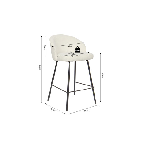 JUNE-Chaise de comptoir (lot de 2)