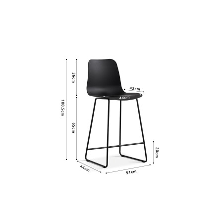 SAMARA-Chaise de comptoir (lot de 2)