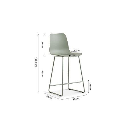 SAMARA-Chaise de comptoir (lot de 2)