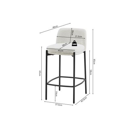ELLA-Chaise de comptoir (lot de 2)