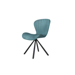 VICTORIA-Chaise de séjour pivotante Bleu (lot de 2) 