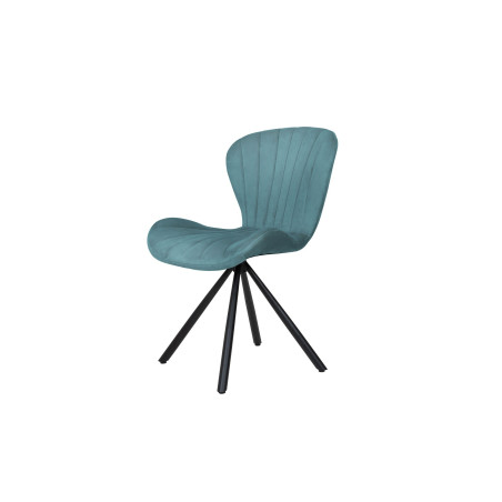 VICTORIA-Chaise de séjour pivotante Bleu (lot de 2) 