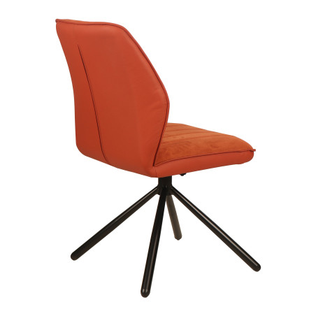 VANCOUVER-Chaise de séjour pivotante Brique (lot de 2) Couleur:Brique
