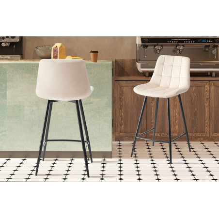 JUTA-Tabouret de bar Beige (lot de 2) 