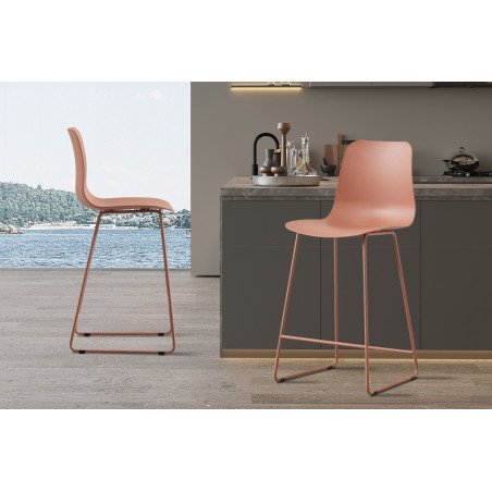 MARIE-Chaise de comptoir Terracota (lot de 2) 