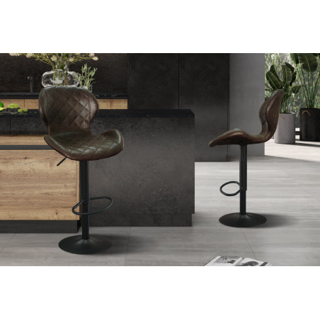 MALAGA-Tabouret de bar Brun foncé (lot de 2) 