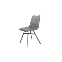 PORTLAND-Chaise de séjour Gris (lot de 2) 