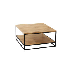 FACTORY - Table basse carrée 2 plateaux