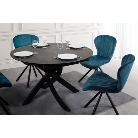 PERTH - Table de séjour ronde 1 allonge centrale de 40