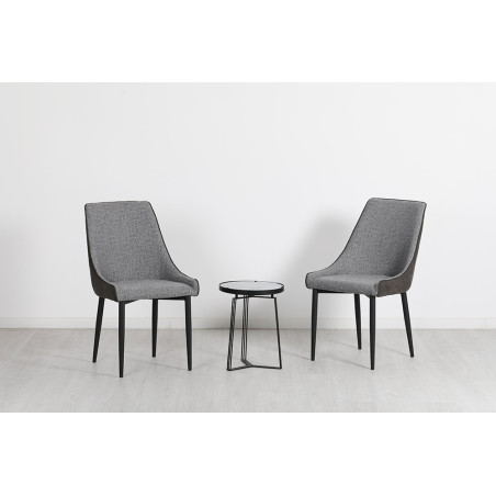 WINNIPEG-Chaise de séjour Gris (lot de 4)