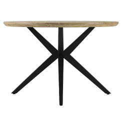 BOMBAY - Table de séjour ronde pied croix 2
