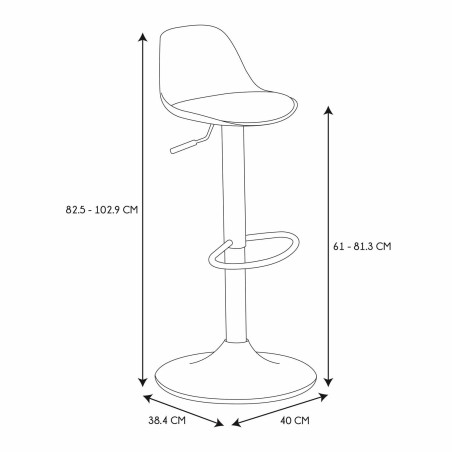 ISAK-Tabouret de bar Noir (lot de 2)