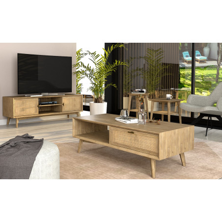 ANDY - Table basse 1 tiroir 1 niche
