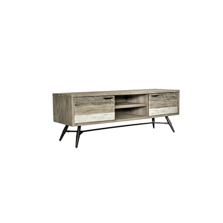 HECTOR - Banc TV-Hifi 2 portes 2 niches