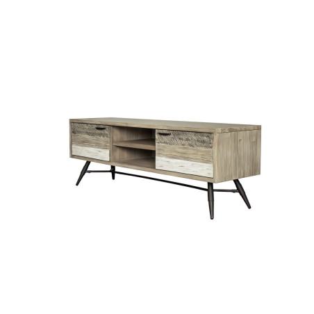 HECTOR - Banc TV-Hifi 2 portes 2 niches