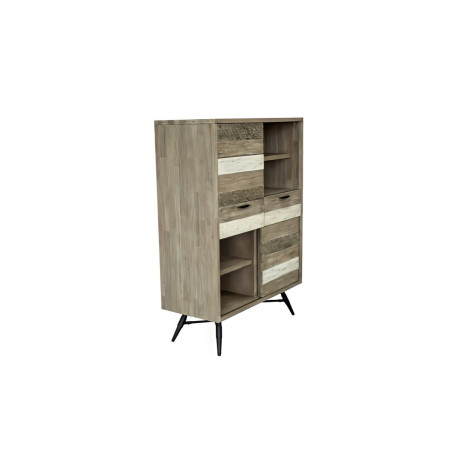 HECTOR - Buffet haut 2 portes coulissantes 2 tiroirs 2 tablettes