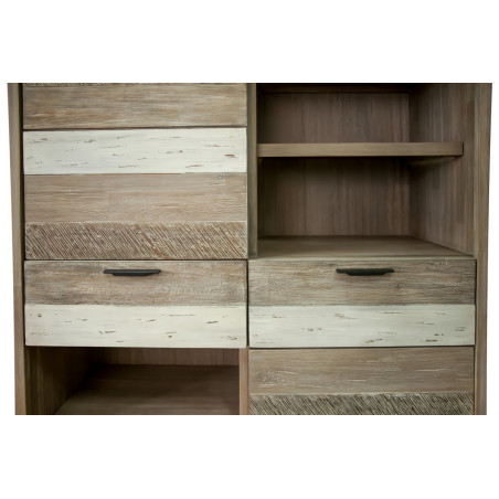 HECTOR - Buffet haut 2 portes coulissantes 2 tiroirs 2 tablettes