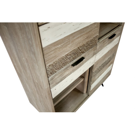 HECTOR - Buffet haut 2 portes coulissantes 2 tiroirs 2 tablettes