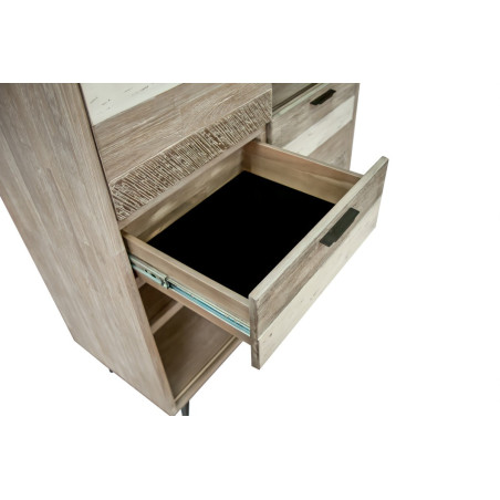 HECTOR - Buffet haut 2 portes coulissantes 2 tiroirs 2 tablettes