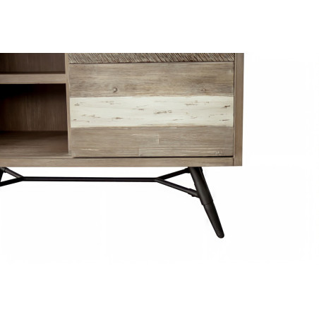 HECTOR - Buffet haut 2 portes coulissantes 2 tiroirs 2 tablettes
