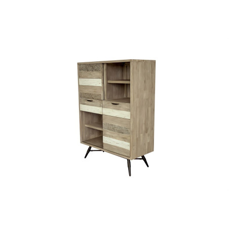 HECTOR - Buffet haut 2 portes coulissantes 2 tiroirs 2 tablettes
