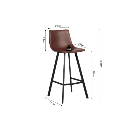 OZAN-Tabouret de bar (lot de 2)