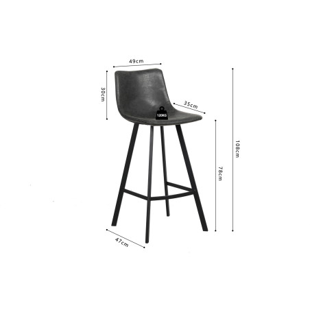 OZAN-Tabouret de bar (lot de 2)