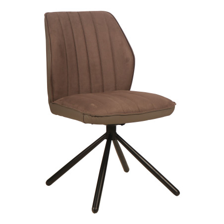 VANCOUVER-Chaise de séjour pivotante Brique (lot de 2) Couleur:Taupe