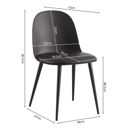 RAISA-Chaise de séjour (lot de 2)