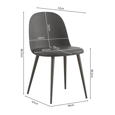 RAISA-Chaise de séjour (lot de 2)