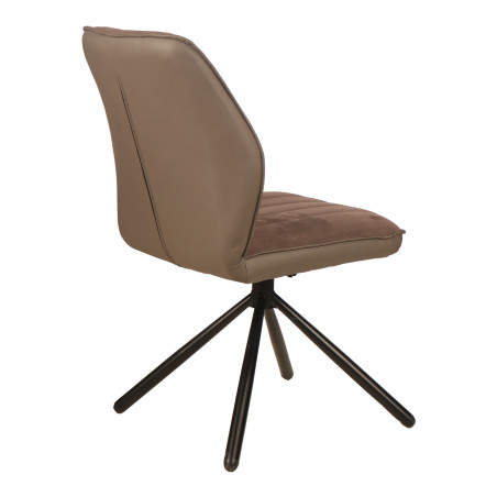 VANCOUVER-Chaise de séjour pivotante Brique (lot de 2) Couleur:Taupe