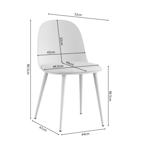 RAISA-Chaise de séjour (lot de 2)
