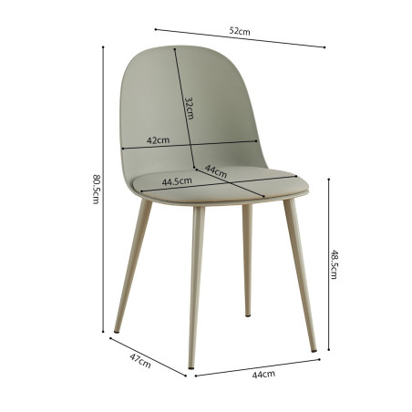 RAISA-Chaise de séjour (lot de 2)