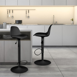 ISAK-Tabouret de bar Noir (lot de 2) 2