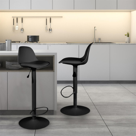 ISAK-Tabouret de bar Noir (lot de 2)