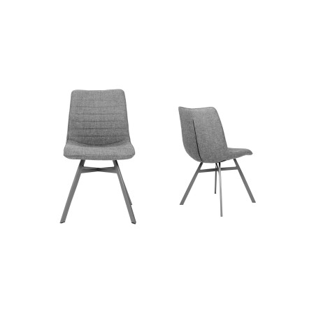 PORTLAND-Chaise de séjour Gris (lot de 2)